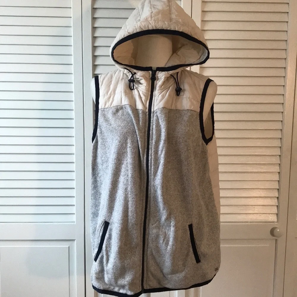 TOMMY HILFIGER Gray Hooded Vest Size XL